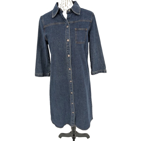 Old Navy Dresses & Skirts - Old Navy Denim Dress 10 Blue Cotton Poly Stretch Casual Western